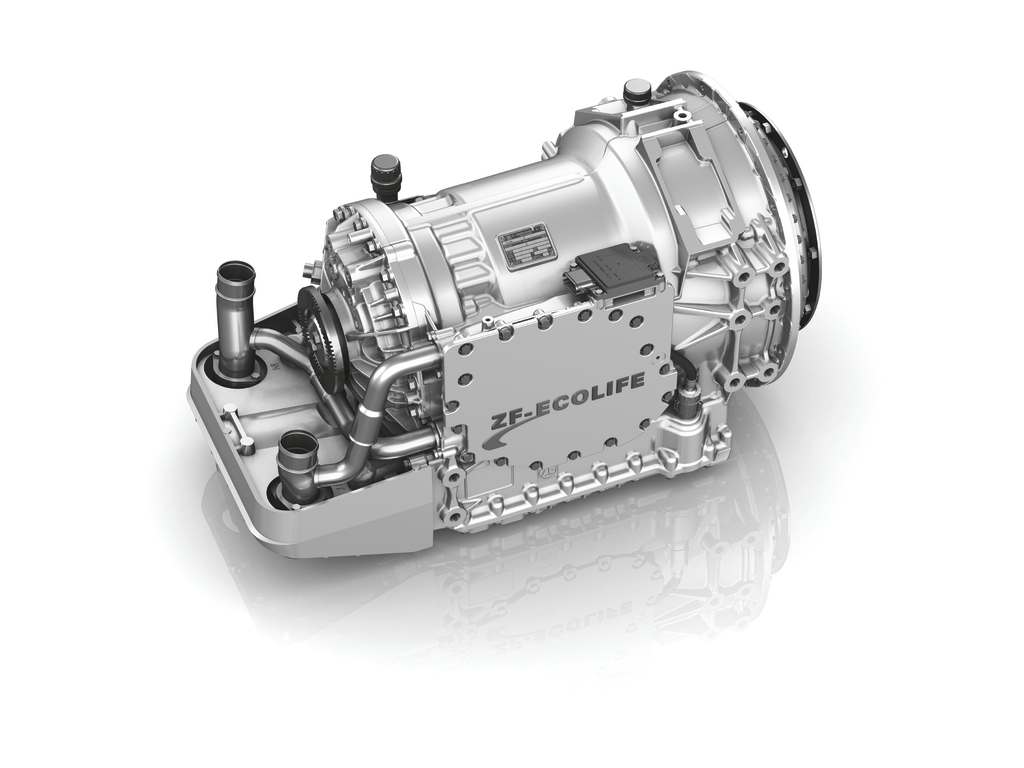ZF's EcoLife 6-speed automatic transmission not only lowers noise emissions and fuel consumption, it features an innovative cooling concept ideal for engines that operate with higher-temperature cooling water.