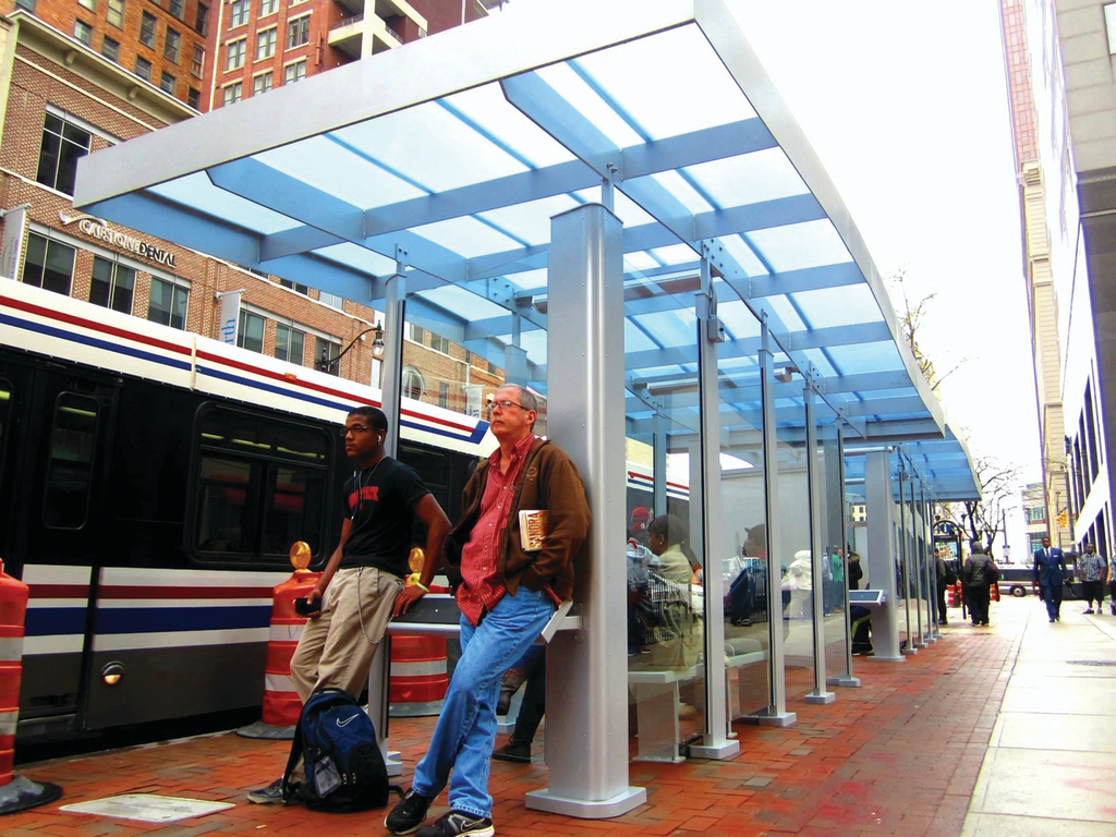 COTA has installed new bus shelters along High Street in downtown Columbus, Ohio.