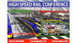 The US High Speed Rail Conference will take place Dec. 2-4 in Los Angeles. The US High Speed Rail Conference will take place Dec. 2-4 in Los Angeles.