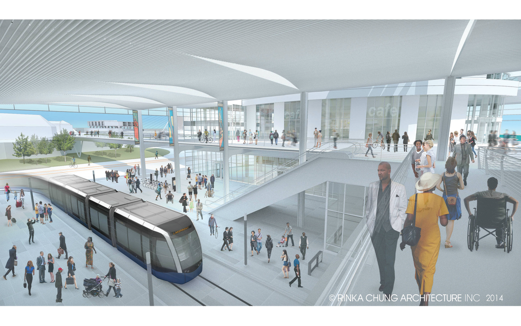 Rendering of the proposed Coture project in Milwaukee, which will include a stop on the city's proposed streetcar line.