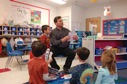 RNL Design Eastern Region Transit Director/Associate Principal Ken Anderson talks to his son’s preschool class about public transportation and leads them in making their own bus. RNL Design Eastern Region Transit Director/Associate Principal Ken Anderson talks to his son’s preschool class about public transportation and leads them in making their own bus.