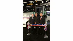 Prevost cuts the ribbon on its new commuter coach during the APTA Expo. Prevost cuts the ribbon on its new commuter coach during the APTA Expo.