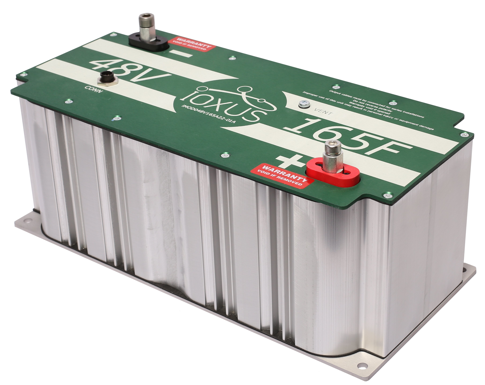 The Ioxus&rsquo;s 48V module which is used for hybrid buses based on its increased durability and life expectancy.