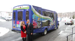 County Executive MaryEllen Odell welcomed Putnam Hospital Center President James Caldas as he announced the hospital is now advertising its many services on the newly refurbished Putnam Moves transit buses. County Executive MaryEllen Odell welcomed Putnam Hospital Center President James Caldas as he announced the hospital is now advertising its many services on the newly refurbished Putnam Moves transit buses.