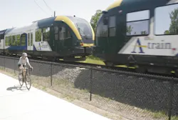 DCTA is currently working on the first 3.3-mile portion of the Lewisville Hike and Bike Trail, which runs from the Hebron Station to Mills Street in Old Town Lewisville. DCTA is currently working on the first 3.3-mile portion of the Lewisville Hike and Bike Trail, which runs from the Hebron Station to Mills Street in Old Town Lewisville.