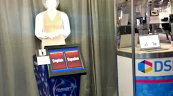 Parabit uses an animated character for its kiosk after studies showed people were uncomfortable with a projection of an actual person and wouldn't engage the units. Parabit uses an animated character for its kiosk after studies showed people were uncomfortable with a projection of an actual person and wouldn't engage the units.