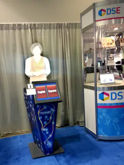 Parabit uses an animated character for its kiosk after studies showed people were uncomfortable with a projection of an actual person and wouldn't engage the units. Parabit uses an animated character for its kiosk after studies showed people were uncomfortable with a projection of an actual person and wouldn't engage the units.