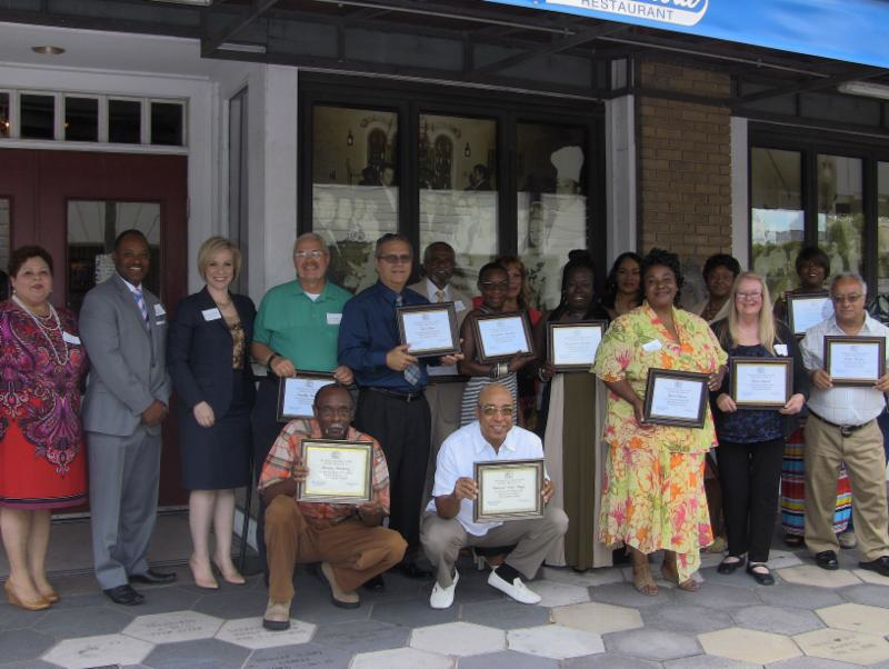 Back row, from left to right, Ruthie Reyes Burckard, HART chief operating officer; Michael Stephens, chief business enterprise and safety officer; Katharine Eagan, chief executive officer; Timothy Mathias, Luis Claro, Claude Matthews, Jacqueline Franklin, Sheryl West, Jacqueline Walden, Geraldine James, Gloria Ellison, Tawanda Williams, Gloria Girard, Valencia Joyce, and Ermin Morales. Front row, from left to right, Thomas Mouling, Roland 'Skip' Diggs.