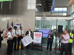Metro officials start a 100 day countdown to the start of the new bus network. Metro officials start a 100 day countdown to the start of the new bus network.