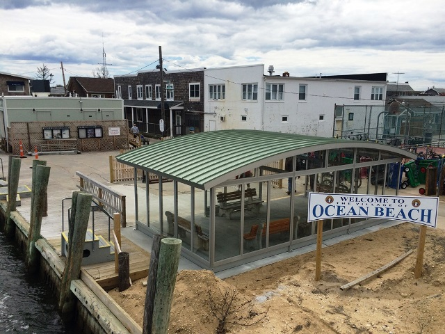 Due to Ocean City's location on Fire Island, materials for the shelter had to be ferried to via boat to the location.