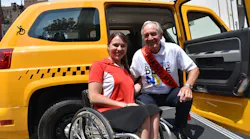 Mobility Ventures, spokesperson Kristina Rhodes, and Former Senator Tom Harkin, architect of the American's with Disability Act (ADA), pose in the entrance of a new MV-1 vehicle. The new 2016 MV-1 was unveiled at the New York City Disability Pride Parade where Mobility Ventures was the lead sponsor. Mobility Ventures, spokesperson Kristina Rhodes, and Former Senator Tom Harkin, architect of the American's with Disability Act (ADA), pose in the entrance of a new MV-1 vehicle. The new 2016 MV-1 was unveiled at the New York City Disability Pride Parade where Mobility Ventures was the lead sponsor.