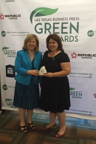 Las Vegas Business Press publisher Debbie Donaldson and City of Henderson Community Development and Services Department Director and former Southern Nevada Strong former Program Director Stephanie Garcia-Vause at Green Awards ceremony on July 24.