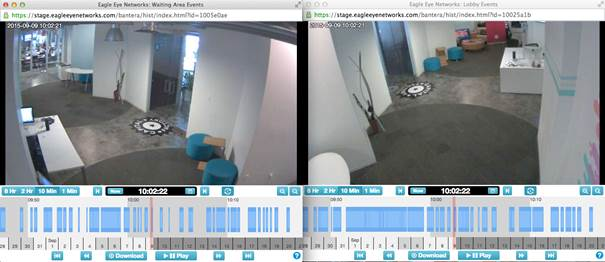 Users can zoom on areas of interest while video is playing, either during live viewing historical playback.