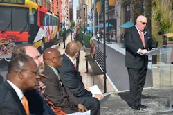 Maryland Governor Larry Hogan stands in front of a transitway backdrop as he outlines his $135 million plan to transform transit in Baltimore. Maryland Governor Larry Hogan stands in front of a transitway backdrop as he outlines his $135 million plan to transform transit in Baltimore.
