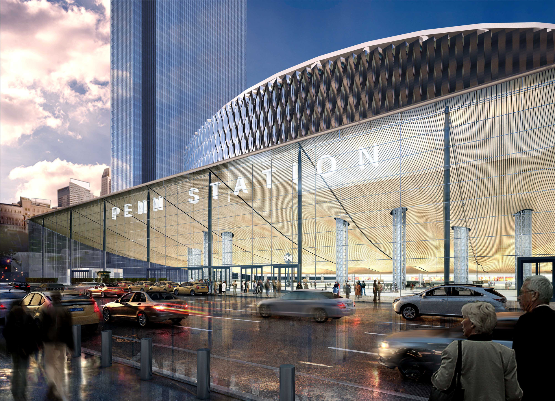 Rendering of one of the possible designs of the rehabilitated Penn Station in New York.