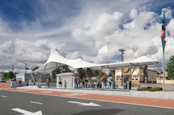 Coors Boulevard Station single station entry rendering. Coors Boulevard Station single station entry rendering.