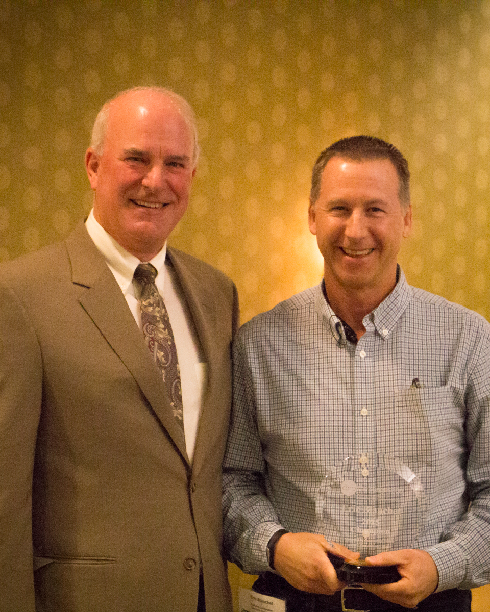 Curb the Congestion Champion of the Year Eric Blanchet with Community Transit CEO Emmett Heath.