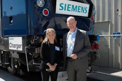 FRA Administrator Sarah E. Feinberg and Siemens Rolling Stock President Michael Cahill. FRA Administrator Sarah E. Feinberg and Siemens Rolling Stock President Michael Cahill.
