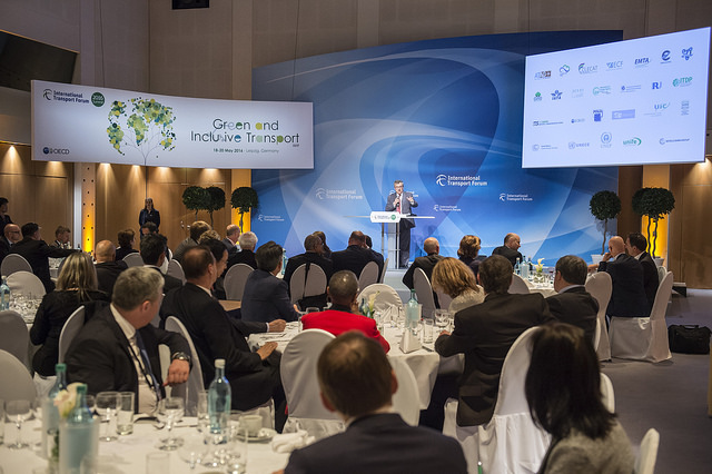Jos&eacute; Viegas, ITF secretary-general, addresses the audience during the new ITF Decarbonising Transport project at the International Transport Forum&rsquo;s 2016 Summit on &ldquo;Green and Inclusive Transport&rdquo; in Leipzig, Germany on 19 May 2016.