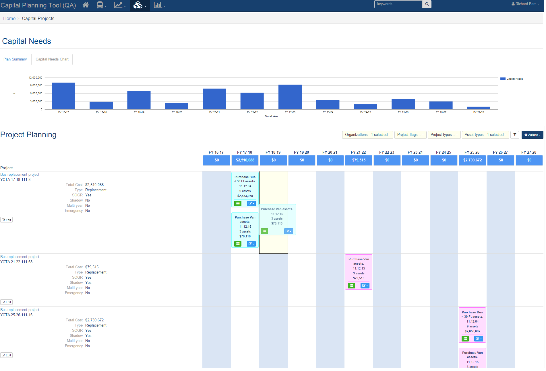 Web-based tools bring a new granular view of transit assets for more accurate management. Agencies can immediately see the amount of capital needed to maintain, rehabilitate or replace assets over any time frame.