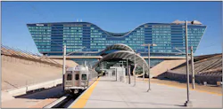 The 23-mile rail corridor links DIA to Denver’s Union Station. The 23-mile rail corridor links DIA to Denver’s Union Station.