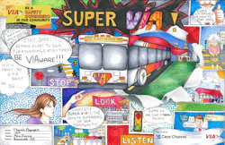 Thanh Nguyen, a sophomore at Roosevelt High School in San Antonio, won Best of Show in VIA Metropolitan Transit’s 2016 Youth Art Contest. The theme for this year’s contest was “Be a Safety Superhero in Our Community.” Thanh Nguyen, a sophomore at Roosevelt High School in San Antonio, won Best of Show in VIA Metropolitan Transit’s 2016 Youth Art Contest. The theme for this year’s contest was “Be a Safety Superhero in Our Community.”