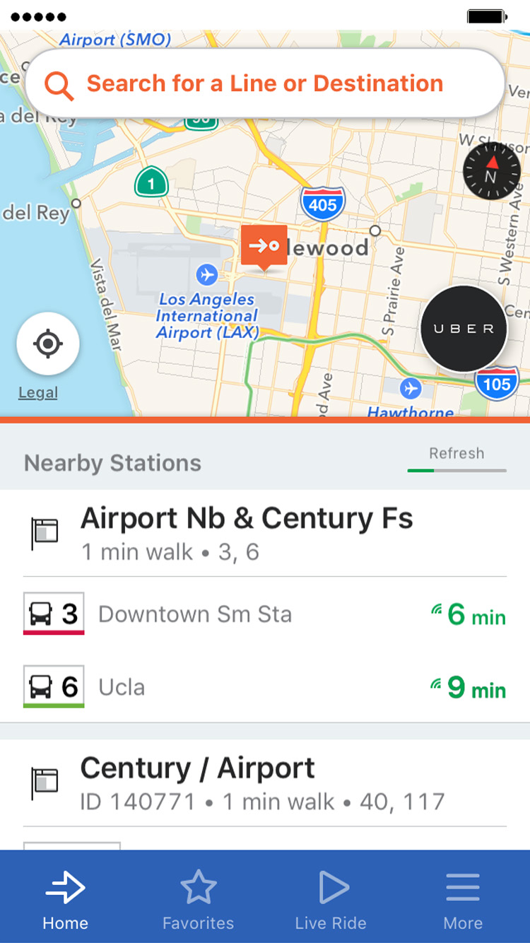 Trip planner with Moovit and Uber.