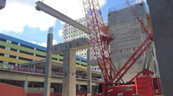 Massive concrete beams lay foundation for elevated Brightline tracks. Massive concrete beams lay foundation for elevated Brightline tracks.