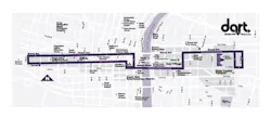 Map of DART's free downtown shuttle route. Map of DART's free downtown shuttle route.