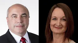 Bob Prieto and professor Denise Bower. Bob Prieto and professor Denise Bower.