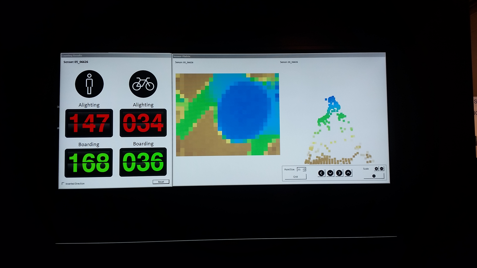With the IRMA Matrix system, Iris GmbH created a revolutionary product for passenger counting, further developing the IRMA 3D sensor's measuring principle. A sensor matrix with 500 pixels measures the distance to the object and captures it in 3-D.