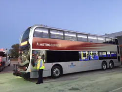 The two-week pilot program will help Capital Metro’s leadership determine if double-decker buses are a feasible option on heavy commuter corridors. The two-week pilot program will help Capital Metro’s leadership determine if double-decker buses are a feasible option on heavy commuter corridors.