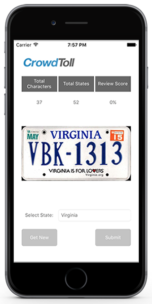 A mock-up of the CrowdToll app.