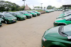 The first e-taxi fleet in Singapore ready for service. The first e-taxi fleet in Singapore ready for service.