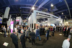 Samsung's booth on the show floor. Samsung's booth on the show floor.