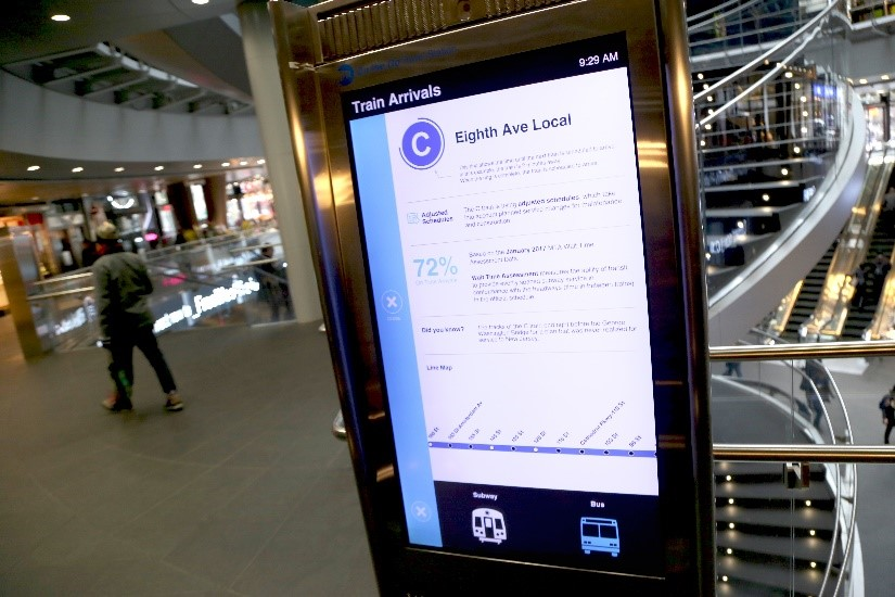 The On the Go (OTG) interactive kiosks located in stations across the city.