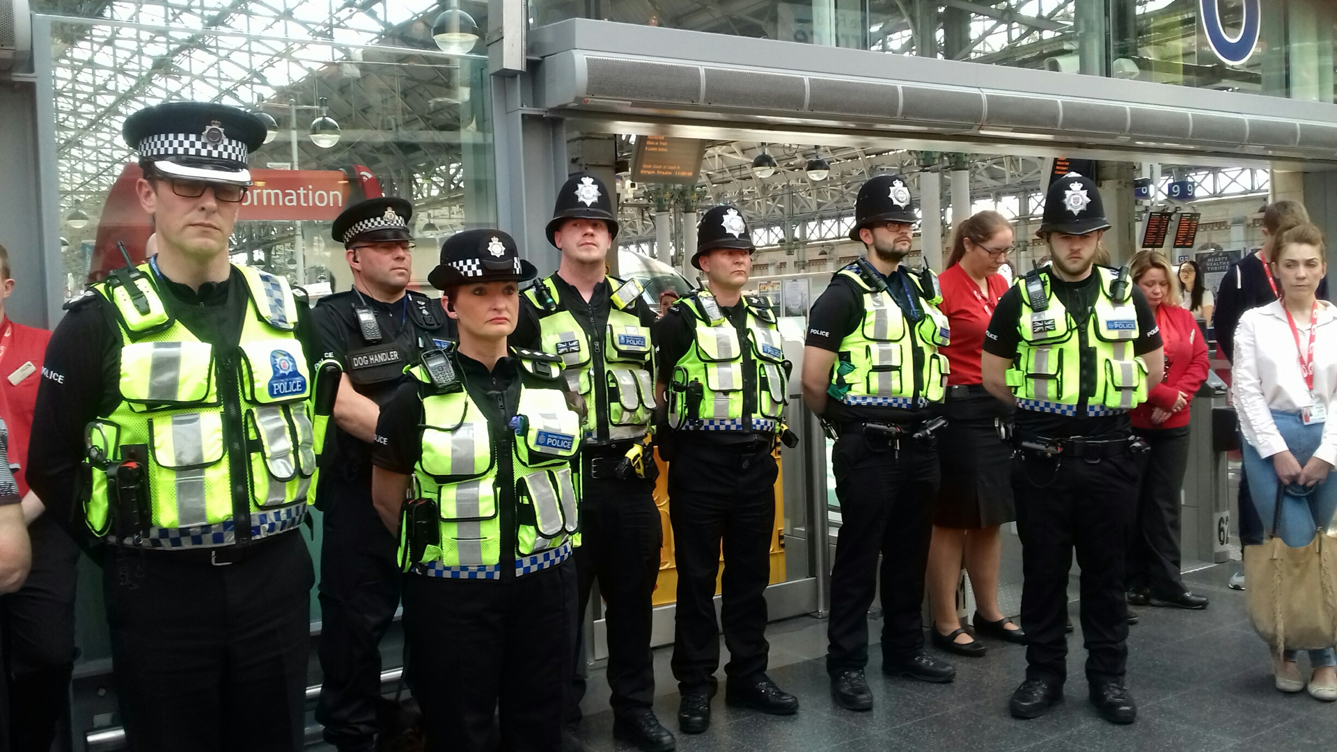 Manchester one minute silence for victims.