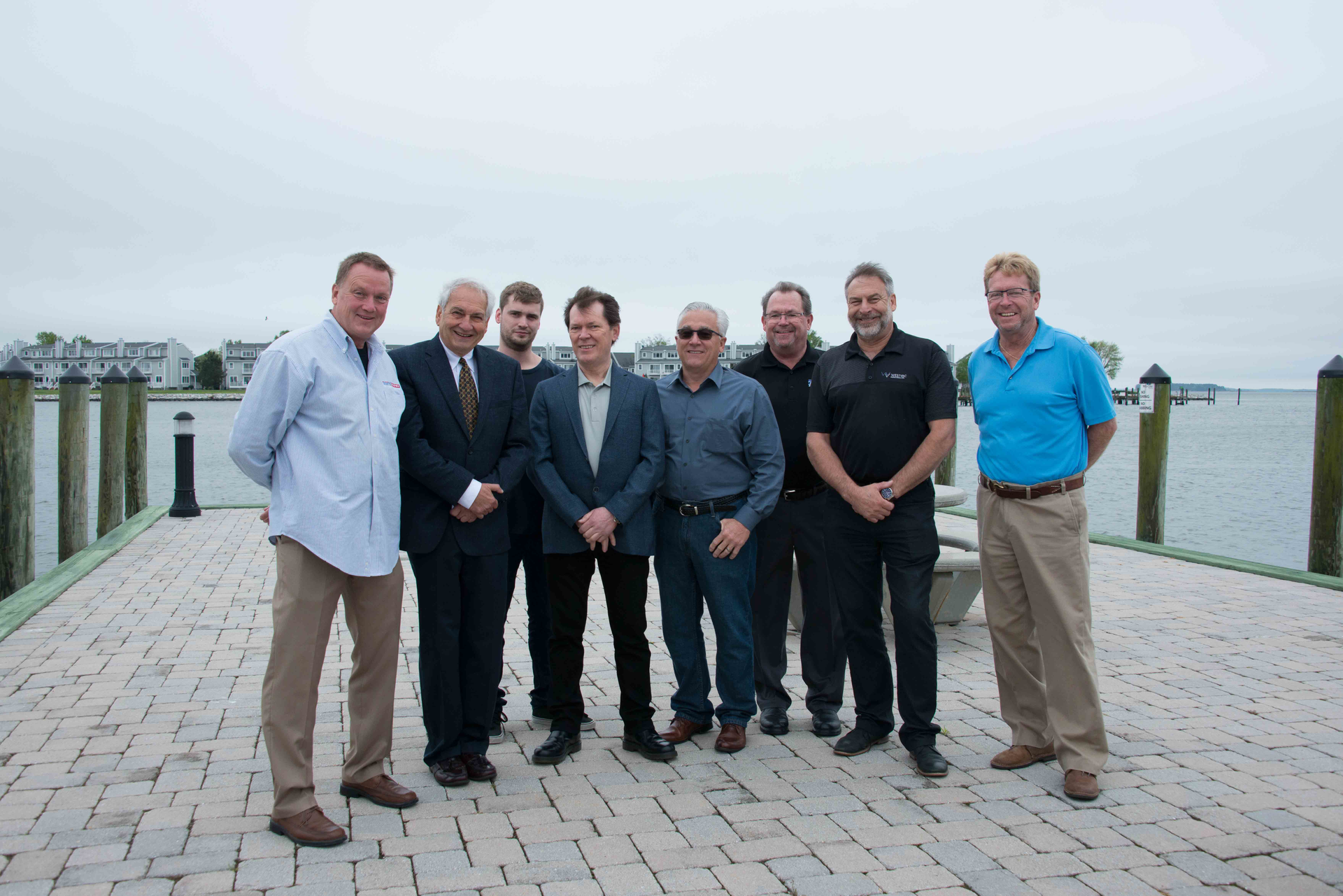2016 Aspire Program awardees left to right: Dave Merrow, president of Heavy Duty Lift & Equipment; Jean Dellamore, president of Stertil-Koni; Phillippe and Joe Palma, of Novaquip; Larry Morgan, with Hoffman Services; John Campbell of Power Washer Sales, Gary Vermeulen, president of Westvac International and Mark Friess with Heavy Lift Systems