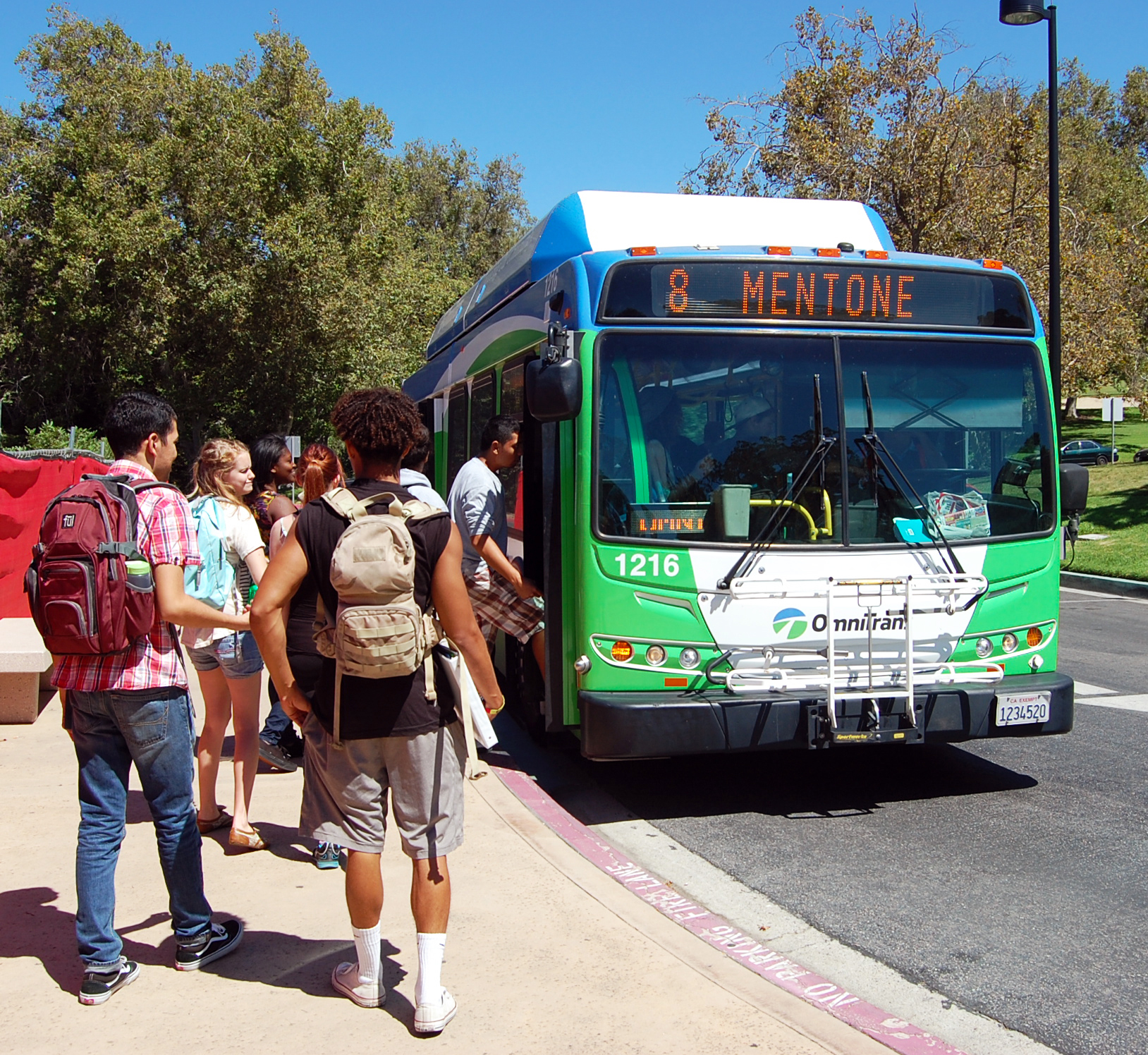 Student riders on Omnitrans bus.