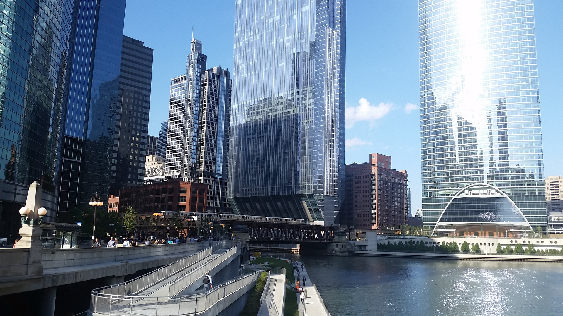 The Chicago Riverwalk was planned as part of the Wacker reconstruction, which was completed in 2012.