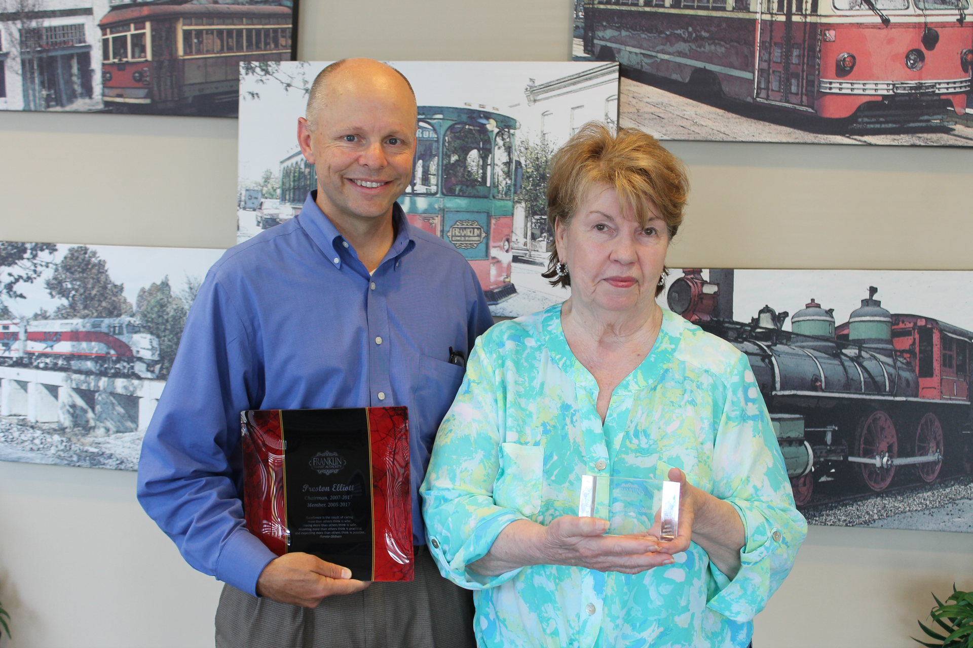 Preston Elliott and Nancy Fletcher Blume.