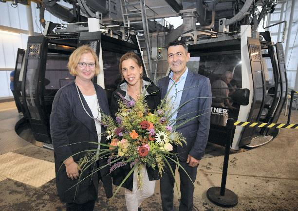 from left: Katharina Lohmann (managing director IGA), Claudia Blaurock (landscape architect) from Dresden and Michael Tanzer (managing director Seilbahn Berlin).