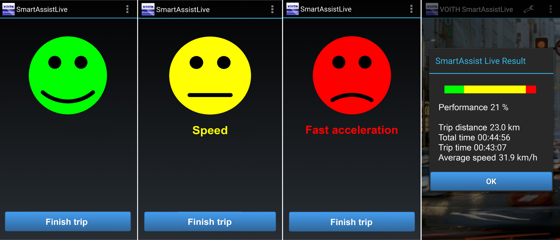Voith SmartAssist informs the driver in real time and in easily understood terms about driving behavior that can be improved.