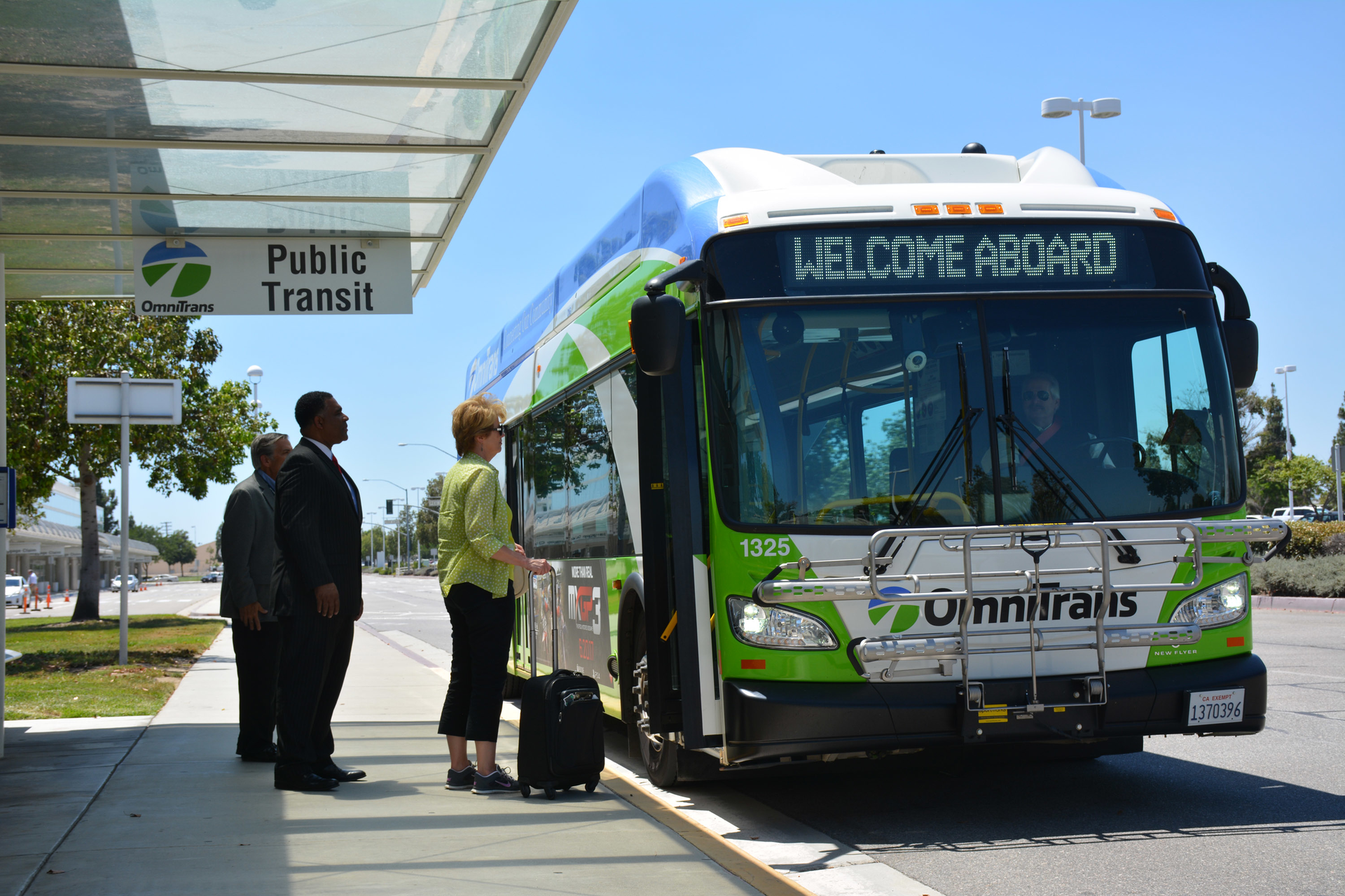 Omnitrans buses include stops at ONT every 15 minutes during the week.