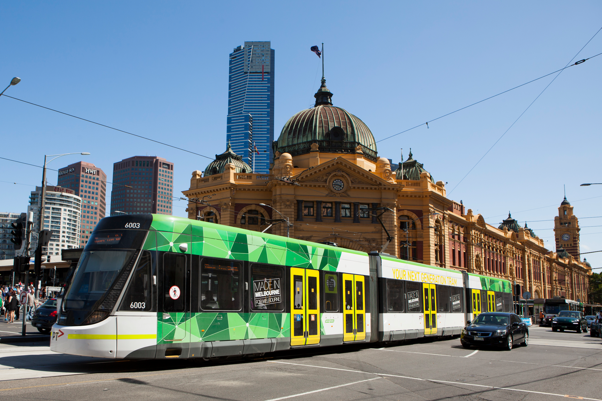 E Class tram on Flinders Street.