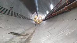 Tunnel under the Suez Canal in Port Said, Egypt. Tunnel under the Suez Canal in Port Said, Egypt.