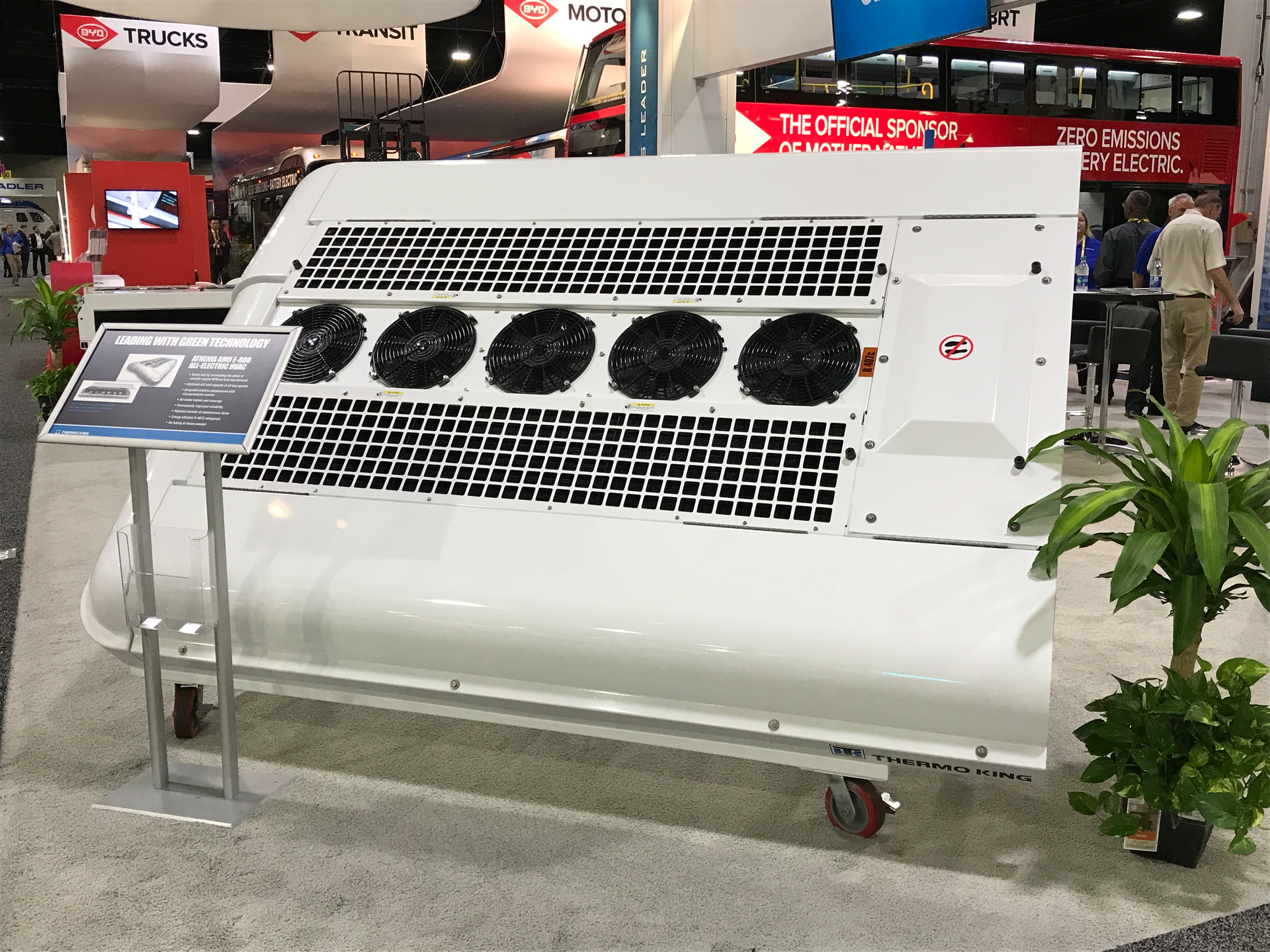 The Thermo King Athenia AMIi E-800 HVAC unit features an all-metal blower housing as an added safety feature.