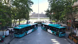 BYD Pure Electric Buses operate in Transantiago. BYD Pure Electric Buses operate in Transantiago.