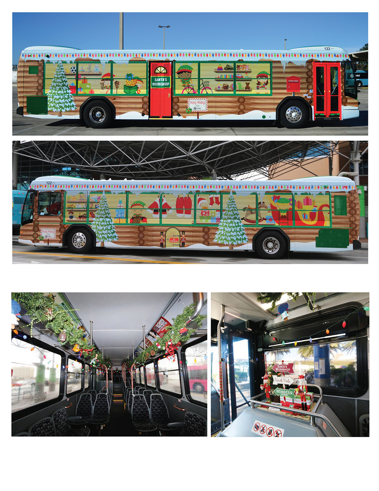 Lynx's holiday bus wrap.