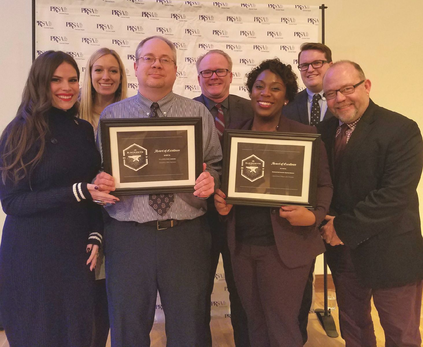 Cincinnati Metro received two regional public relations awards at the annual Cincinnati Blacksmith Awards.